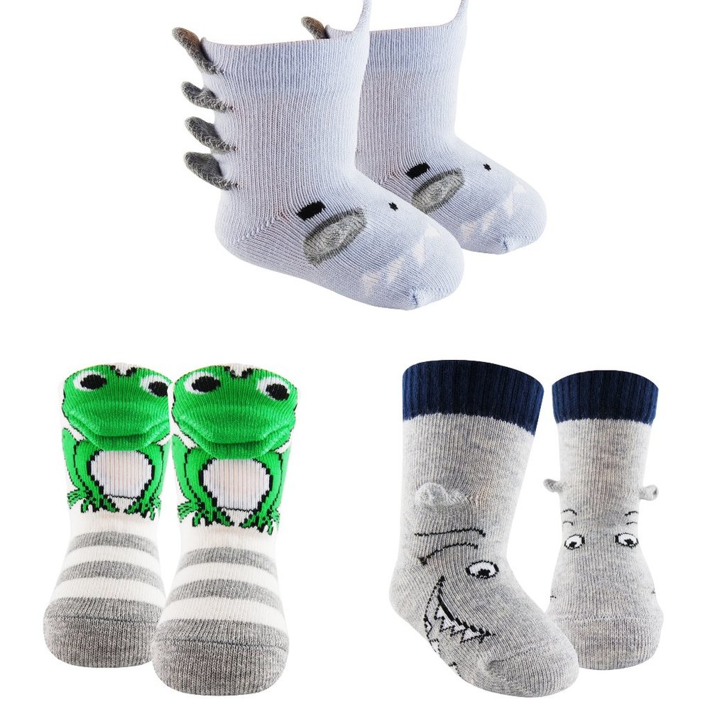 3D Printed Boys Shark, Dinosaur, Frog Socks